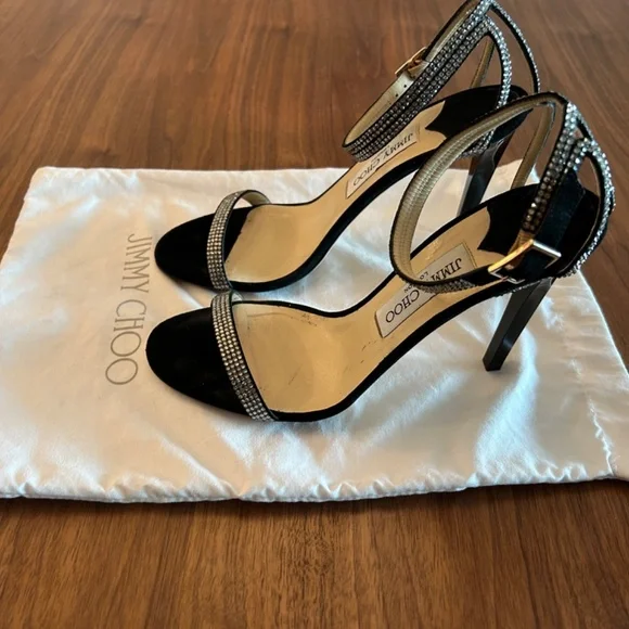 Jimmy Choo Daisy 100Rhinestone Sandals - Size 38 - Worn Once at the Oscars